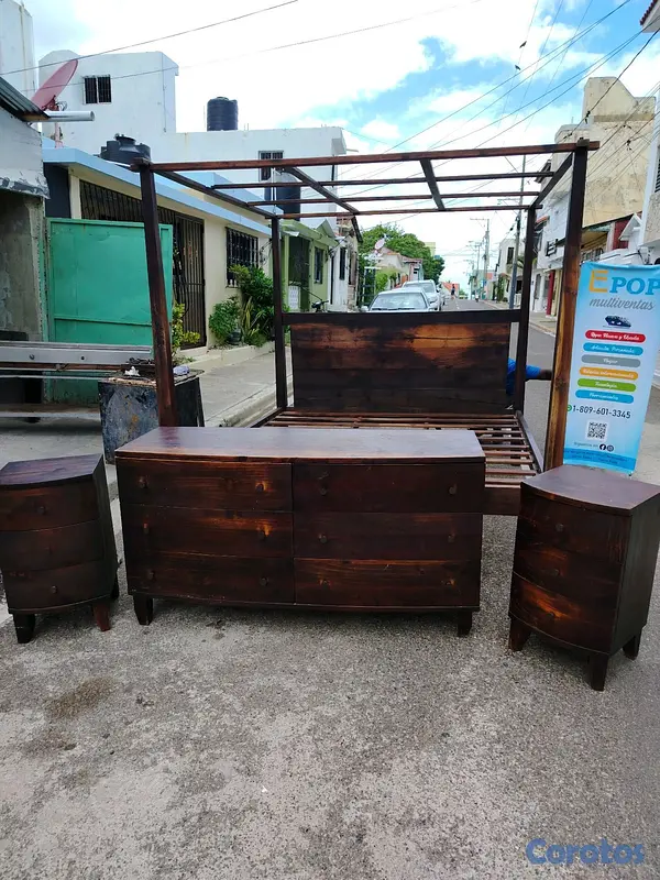 muebles y colchones - juego de cama King dosel o canopy  2