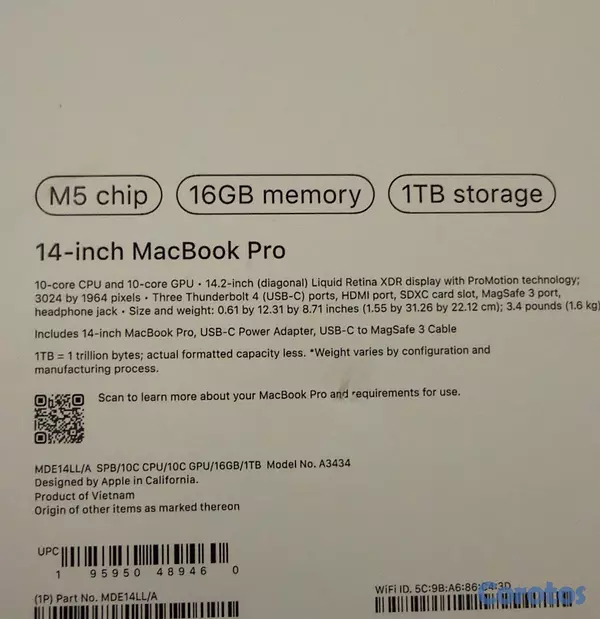 computadoras y laptops - MacBook Pro 14” Chip M5 16GB+1TB Nuevas Selladas  2