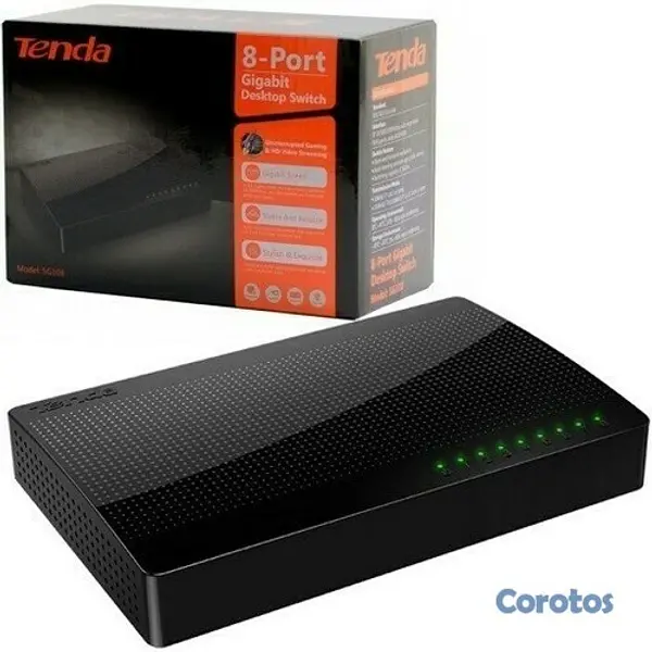 computadoras y laptops - SWITCH 8 PUERTOS Gigabit  TENDA SG108, NO ADMINISTRABLE, 10/100/1000, 10BASE-T 3