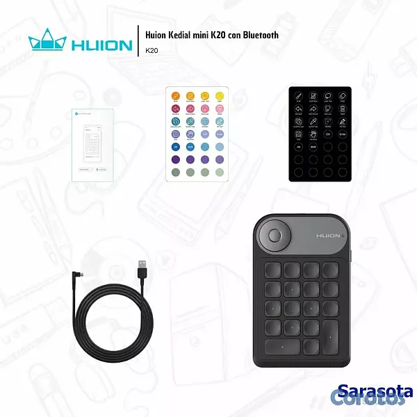 accesorios para electronica - Huion Keydial Mini teclado Bluetooth K20 2