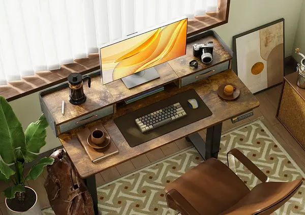 muebles y colchones - Claiks Escritorio De Pie Electrico Con Cajones 48 Pulgada 7