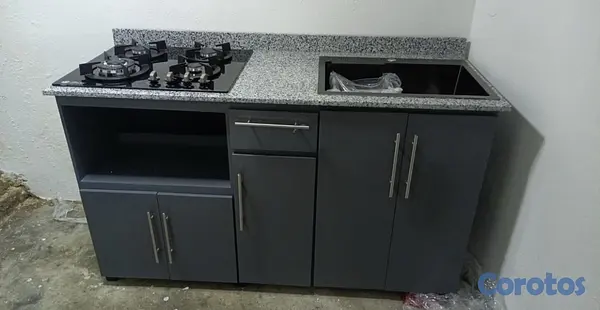 electrodomesticos - Mueble en hidrofugo con estufa empostrada,fregadero, despensa.  
 6
