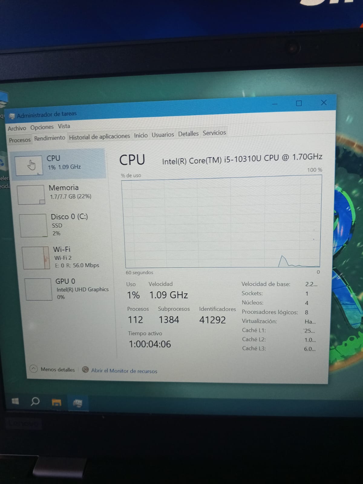 computadoras y laptops - Laptop Lenovo core i5 vPro10ma 8gb ddr4 256ssd  4