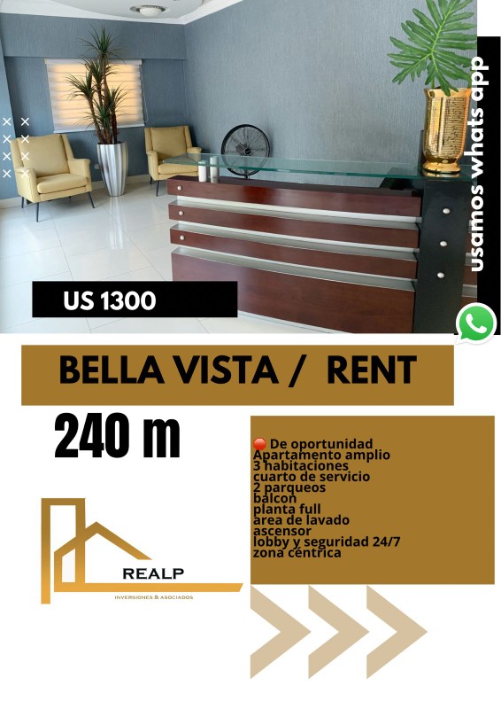 apartamentos - Apartamento amplio y céntrico bella vista 0
