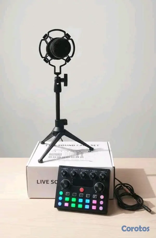 camaras y audio - 🎤​MICROFONO CONDENSADOR + TARJETA DE SONIDO V8S PROFESIONAL +  AUDIFONO🎧,🎤 3