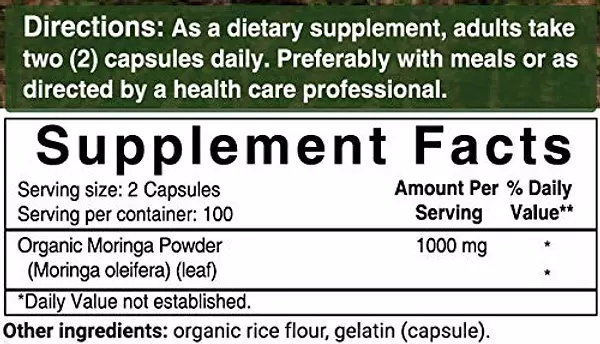 Salud y Equipamiento Médico - Capsulas De Moringa Organica De Maxima Potencia, 1000 Mg 4