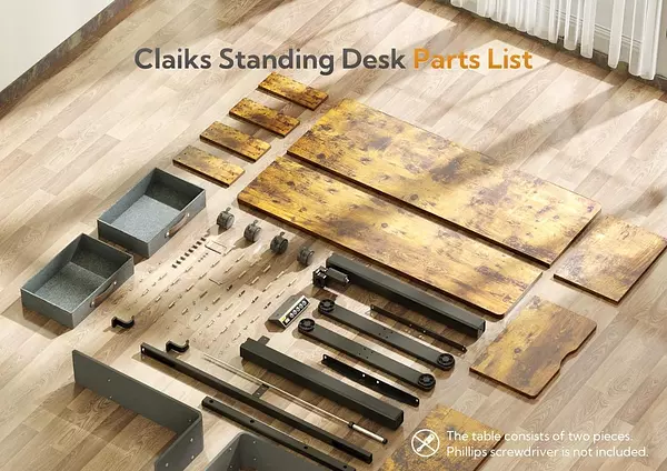 muebles y colchones - Claiks Escritorio De Pie Electrico Con Cajones 48 Pulgada 9