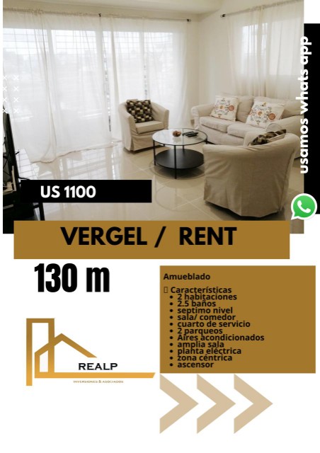 apartamentos - Apartamento amueblado vergel 3hab 0