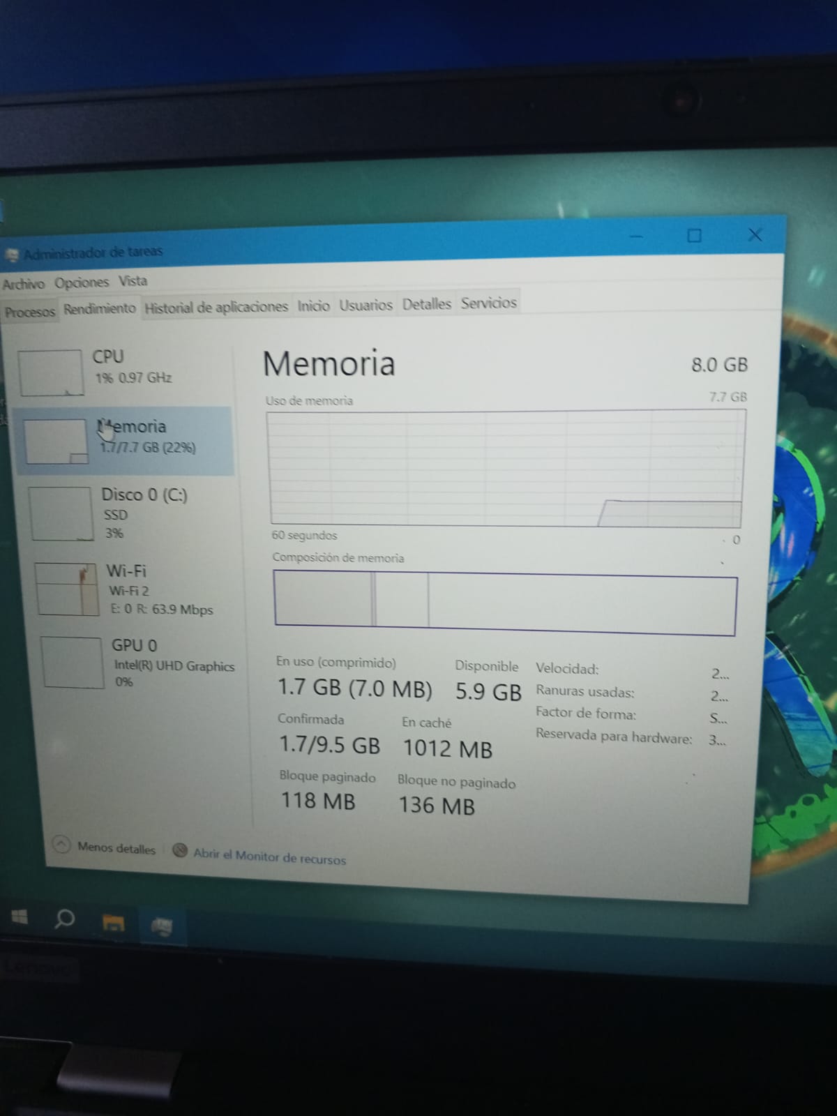 computadoras y laptops - Laptop Lenovo core i5 vPro10ma 8gb ddr4 256ssd  5