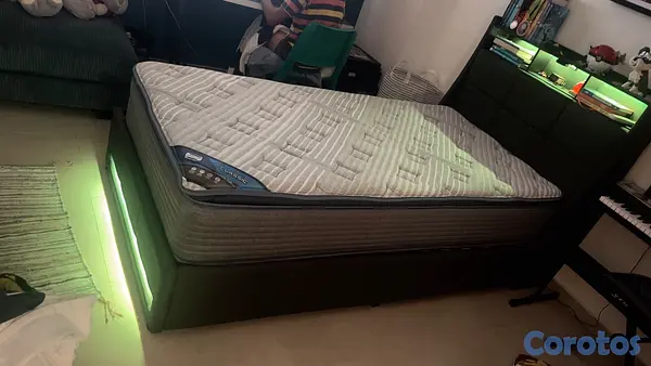 muebles y colchones - Rolanstar Armazón de cama tamaño twin con estación 6