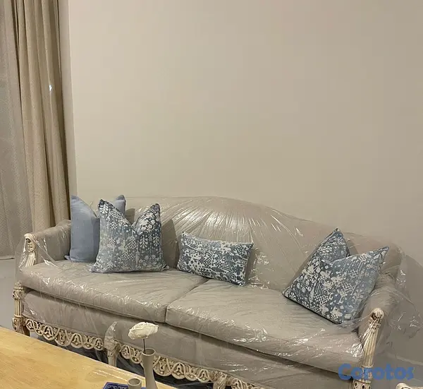 muebles y colchones - Juego de sala clásico elegante color beige 4