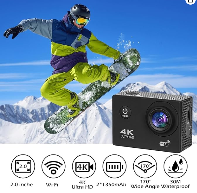 accesorios para electronica -  Cámara de Acción 4K Ultra HD 0