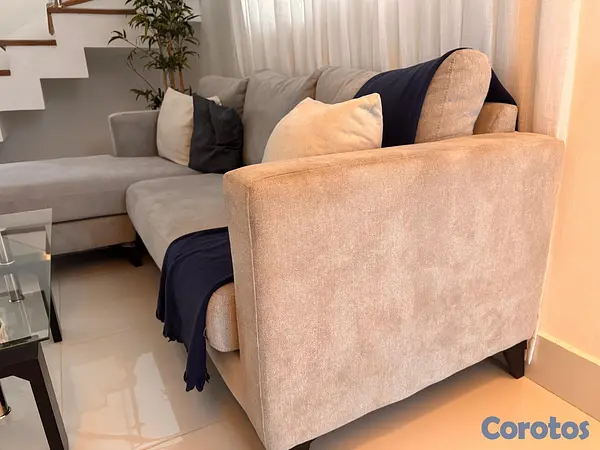 muebles y colchones - mueble L color gris grande y cómodo  6