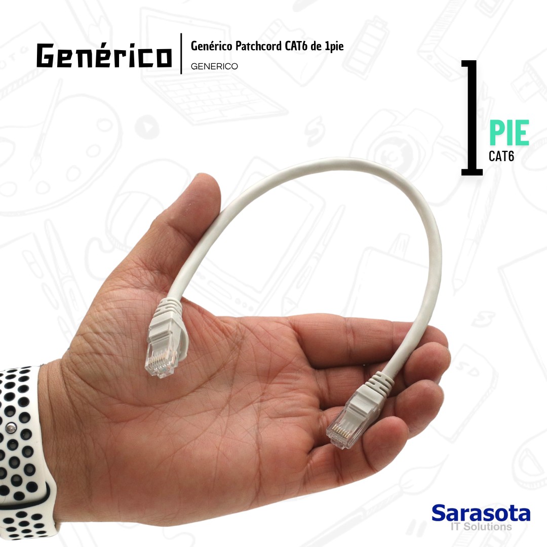 accesorios para electronica - Patch Cord RJ45 CAT6 de 1 pie 2