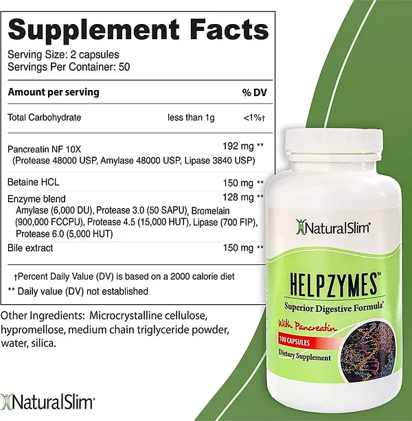 Salud y Equipamiento Médico - Helpzymes Enzimas Digestivas Betaina Hcl Frank Suarez 7