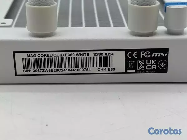 computadoras y laptops - MSI MAG CoreLiquid E360 White - AIO ARGB CPU Liqui 4