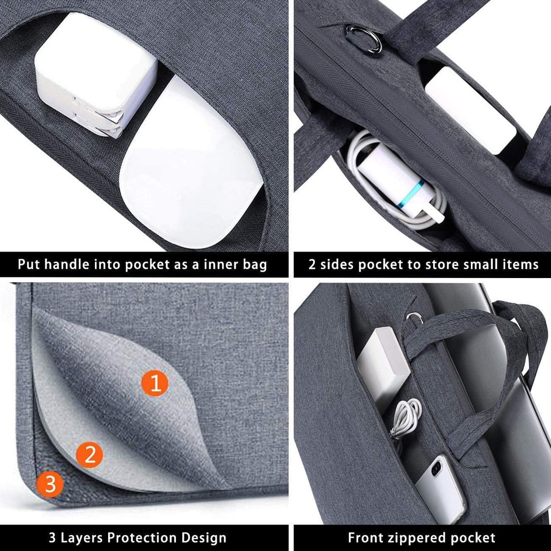 accesorios para electronica - Bolso con correa - Funda con asa - Estuche de transporte para laptop 15.6" 3