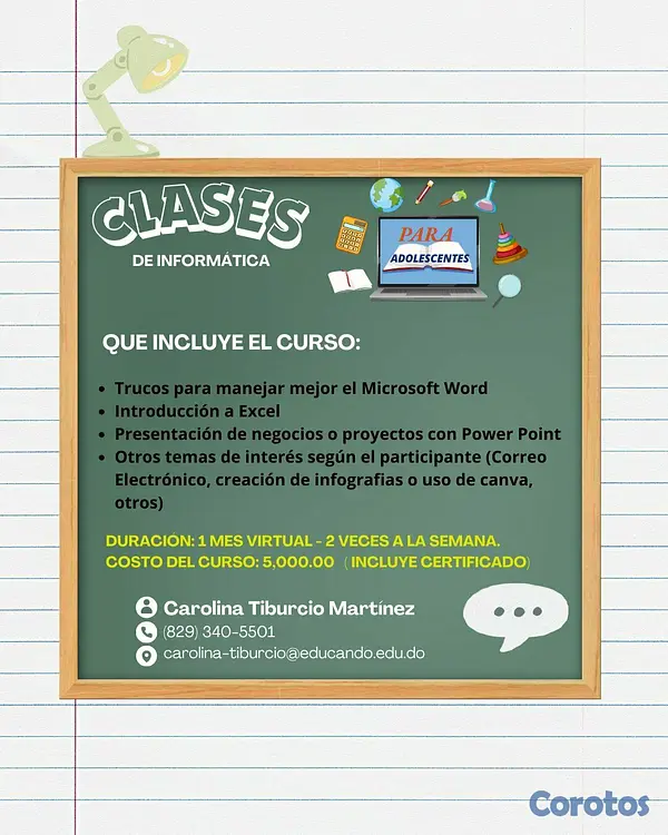cursos y clases - CLASES DE INFORMÁTICA VIRTUAL PERSONALIZADA 5