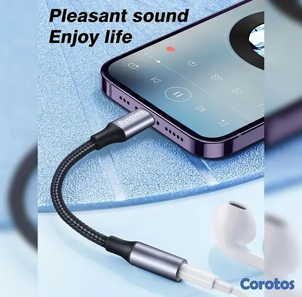 accesorios para electronica - Adaptador auxiliar de audio para iPhone y iPad 5
