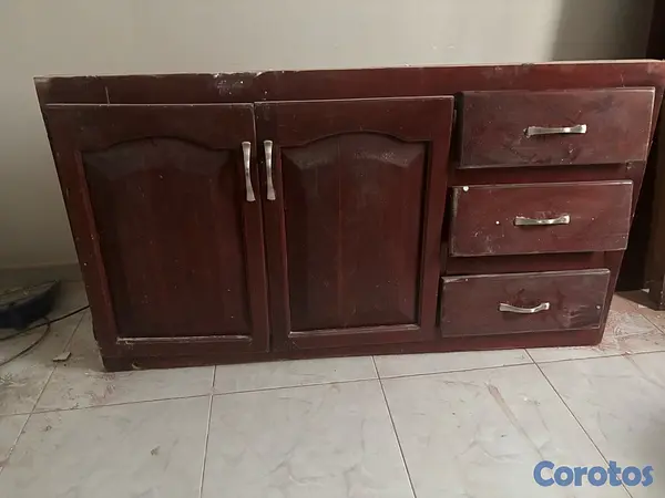 herramientas, jardines y exterior - Lavamanos con tope y mueble en caoba  7