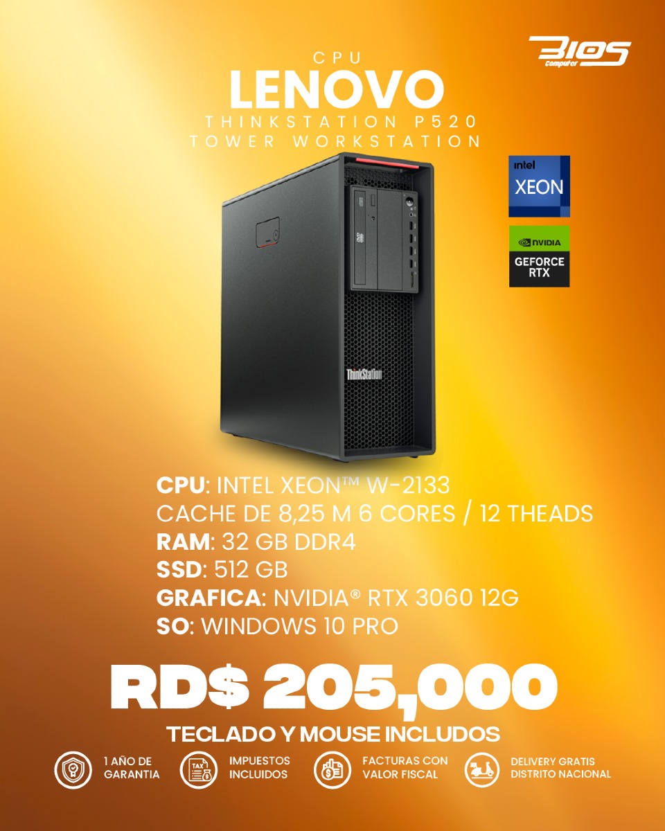 computadoras y laptops - Lenovo ThinkStation P520 TOWER WORKSTATION