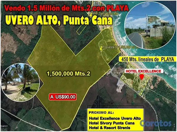 solares y terrenos - Vendo 1.5 Millón de Mts.2 CON PLAYA en UVERO ALTO  3
