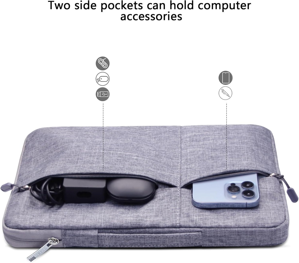 accesorios para electronica - Bolso con correa - Funda con asa - Estuche de transporte para laptop 15.6" 6