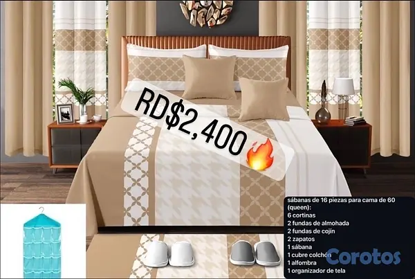 muebles y colchones - juego de sabana 16 piezas para cama de 60  9