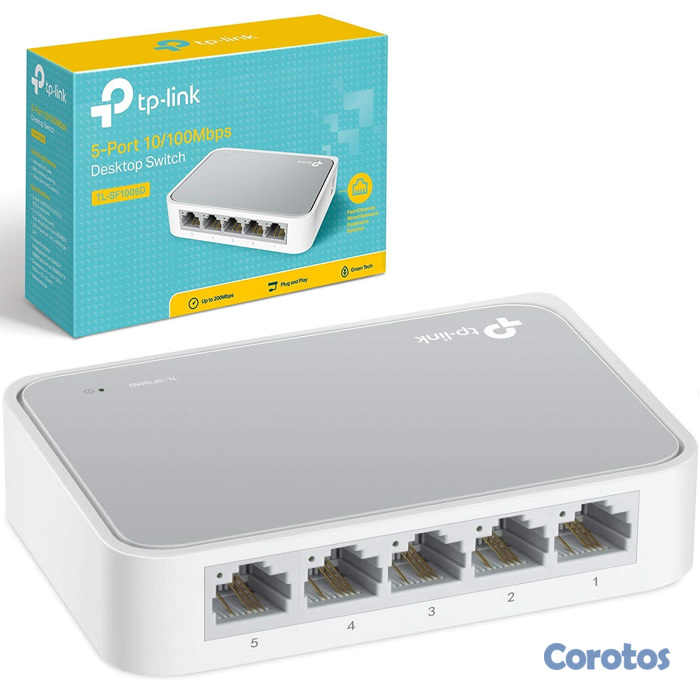 computadoras y laptops - SWITCH 5 PUERTOS TP-LINK TL-SF1005D,  5 PUERTOS 10/100MBPS