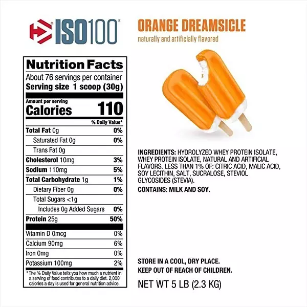 Salud y Equipamiento Médico - Proteina Iso 100 Naranja 5 Lbs 2