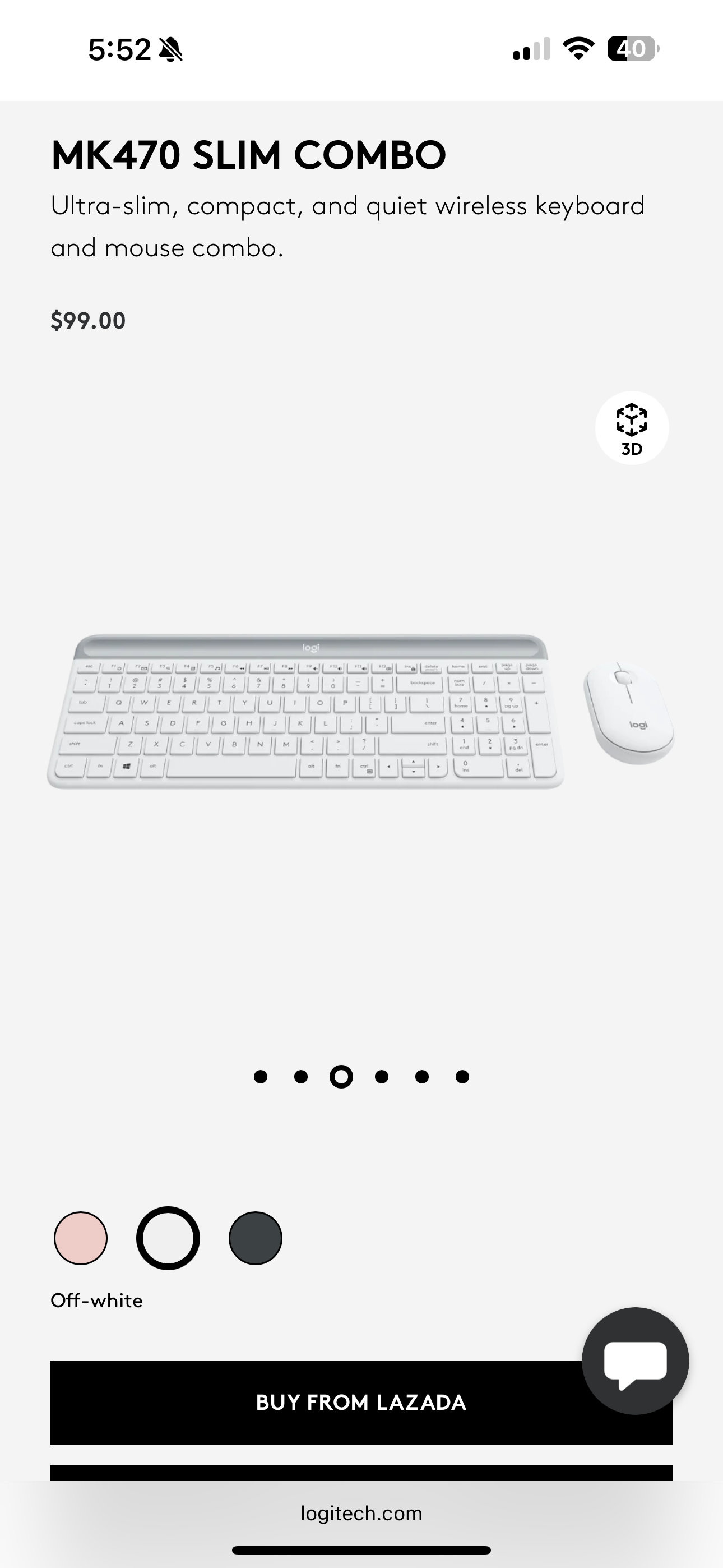 celulares y tabletas - Teclado y Mouse Logitech inalámbrico Original Off white 2