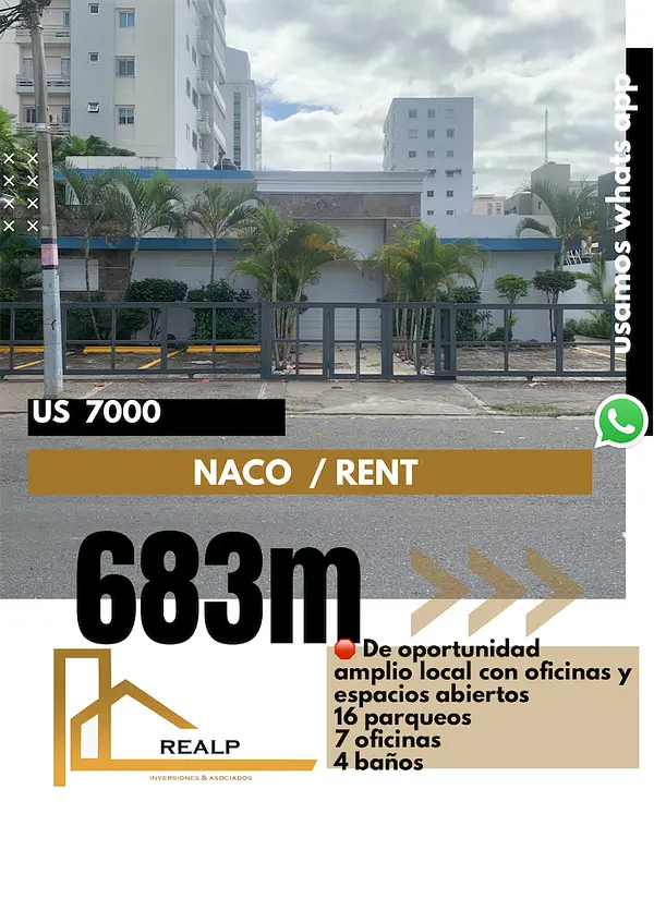 oficinas y locales comerciales - Amplio local en Naco 683 m 1