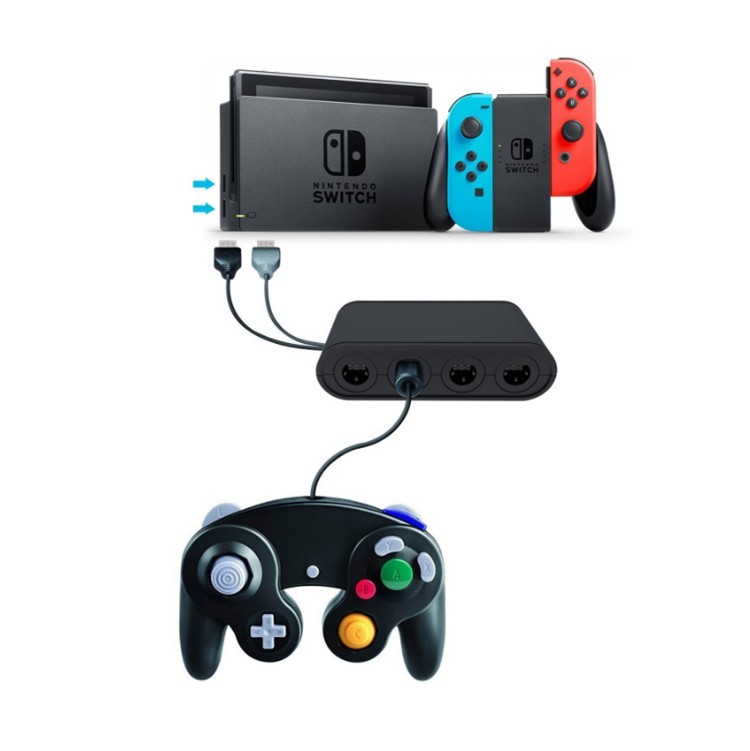 consolas y videojuegos - CONTROL GAME CUBE Y ADAPTADOR  para pc switch y wii 0