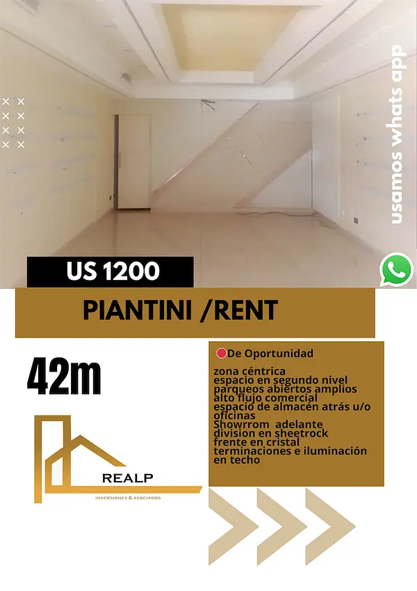 oficinas y locales comerciales - Local en Piantini 1200us  1