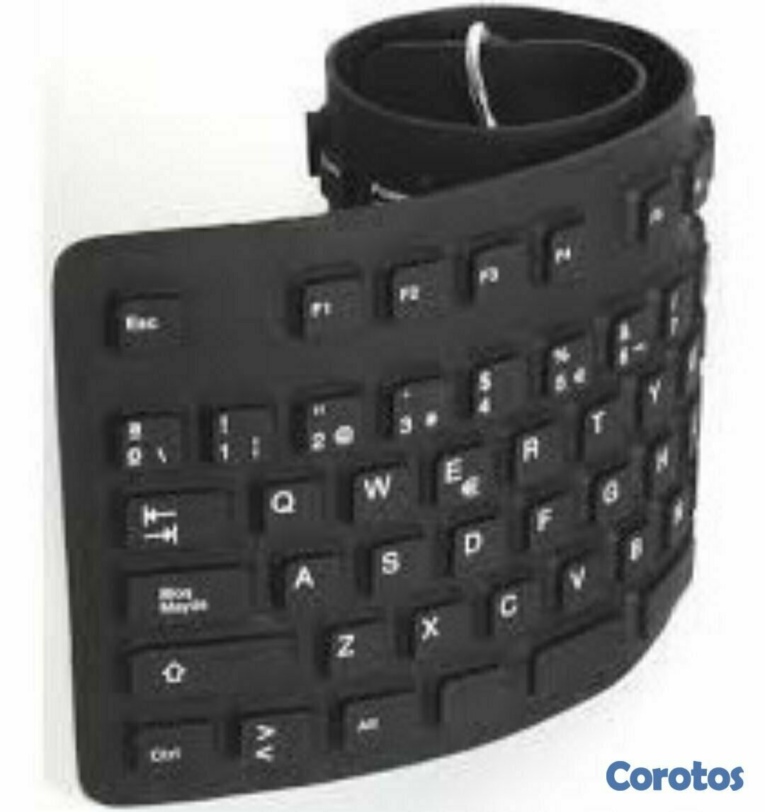 computadoras y laptops - TECLADO AGILER / FLEXIBLE / CAUCHO / INGLES / NEGRO / A PRUEBA DE POLVO Y AL AGU 2