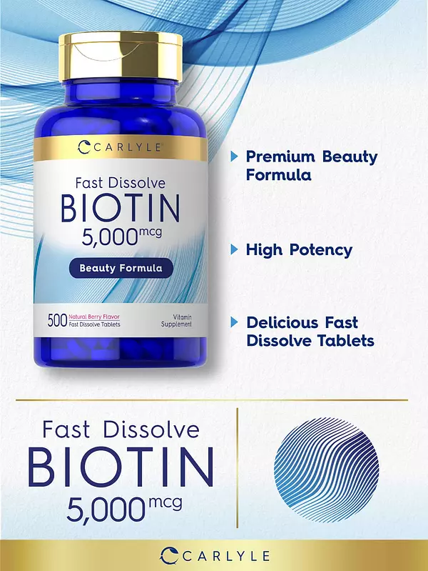 Salud y Equipamiento Médico - Biotina 5000mcg Carlyle 4