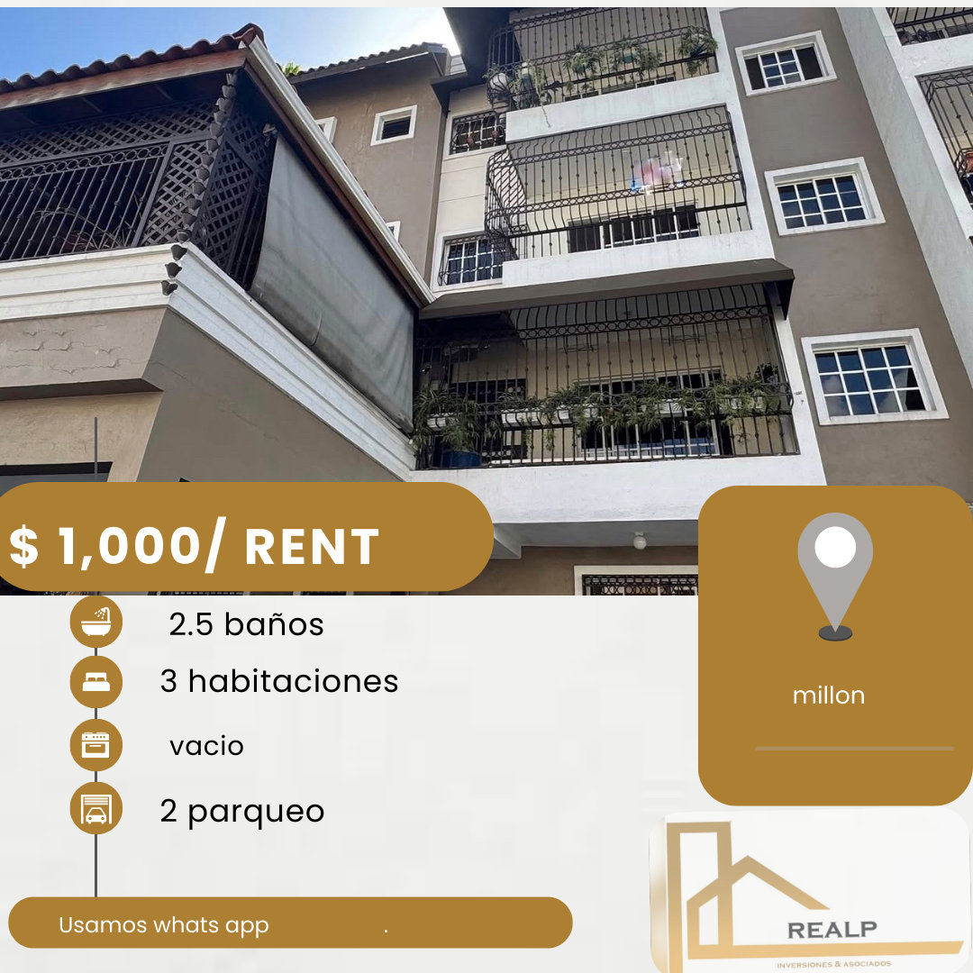 apartamentos - hermoso apartamento en el millón 