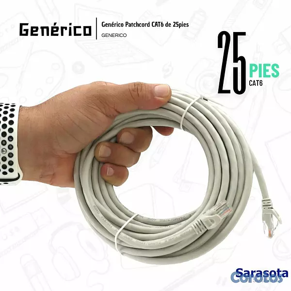 accesorios para electronica - Genérico Patch Cord CAT6 RJ45 de 25 pies 2