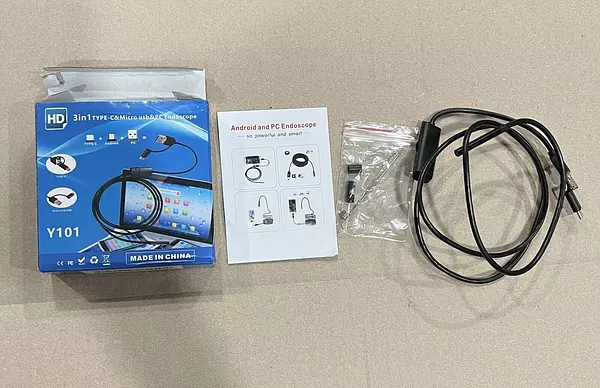 accesorios para electronica - 3 en 1 Tipo C Endoscopio 8LED USB Microscopio PC Boroscopio HD Cable impermeable 3