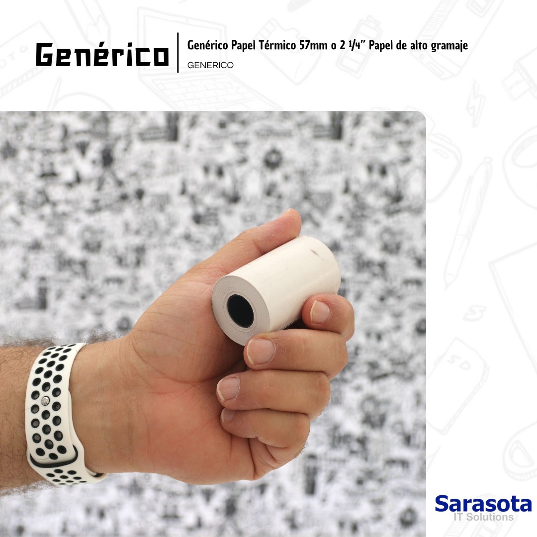 accesorios para electronica - Papel Térmico 57mm o 2 ¼” Papel de alto gramaje