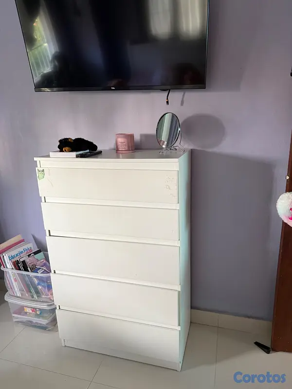 muebles y colchones - Cama Full y Gavetero blanco 7