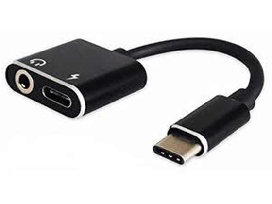 computadoras y laptops - ADAPTADOR USB 3.1 TYPE C A JACK 3.5"AUDIO + USB TYPE C PUERTO DE CARGA, NEGRO  1