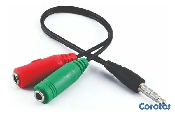 otros electronicos - Adaptador divisor de audio audifono y microfono con conector 3.5mm 2