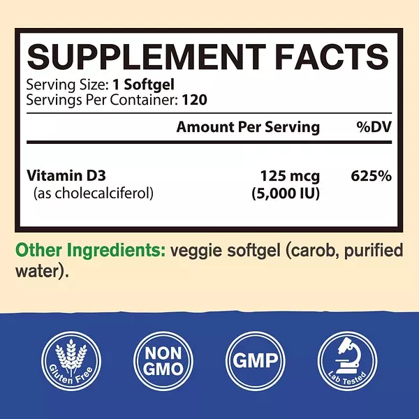 Salud y Equipamiento Médico - Vitamina D3 5000 Iu Vitacook - Unidad 2