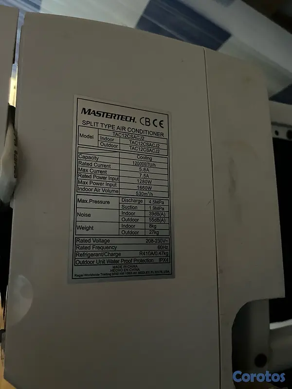 electrodomesticos - Aire Acondicionado Split Mastertech 12,000  3