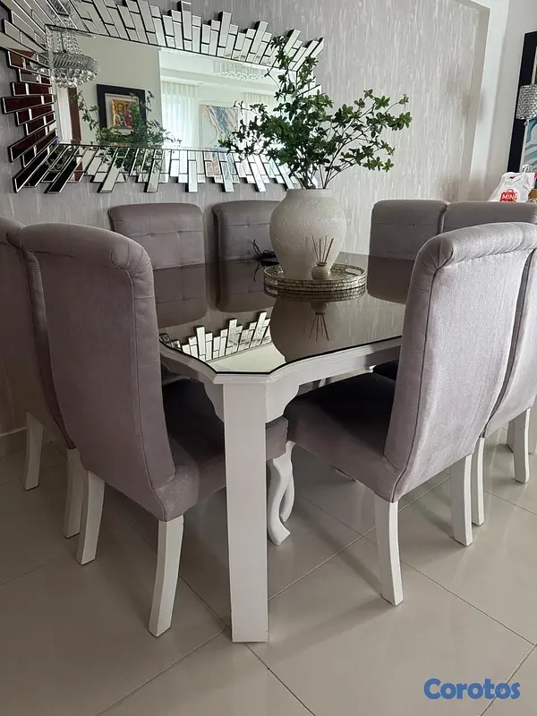 muebles y colchones - Mesa para comedor 8 sillas. 6