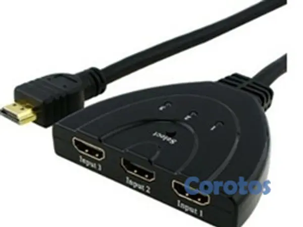 otros electronicos - SWITCH SPLITTER INTELIGENTE HDMI 1X3 AGILER, CON CABLE. CONECTADOS PARALELAMENTE 2