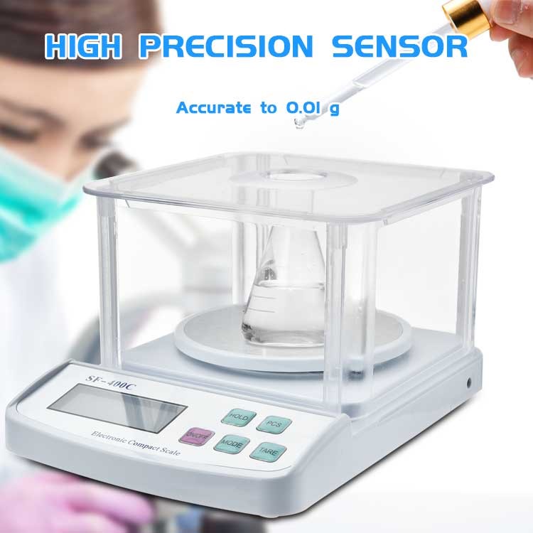 equipos profesionales - Balanzas Digital Báscula electrónica peso portátil de laboratorio con parabrisas 2