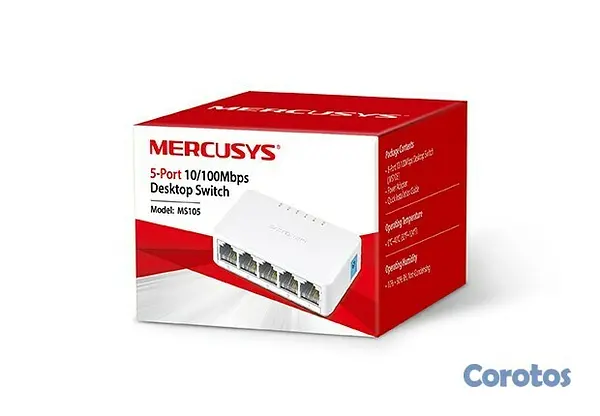 accesorios para electronica - Switch de escritorio mercusys de 5 puertos 10/100Mbps MS105 2
