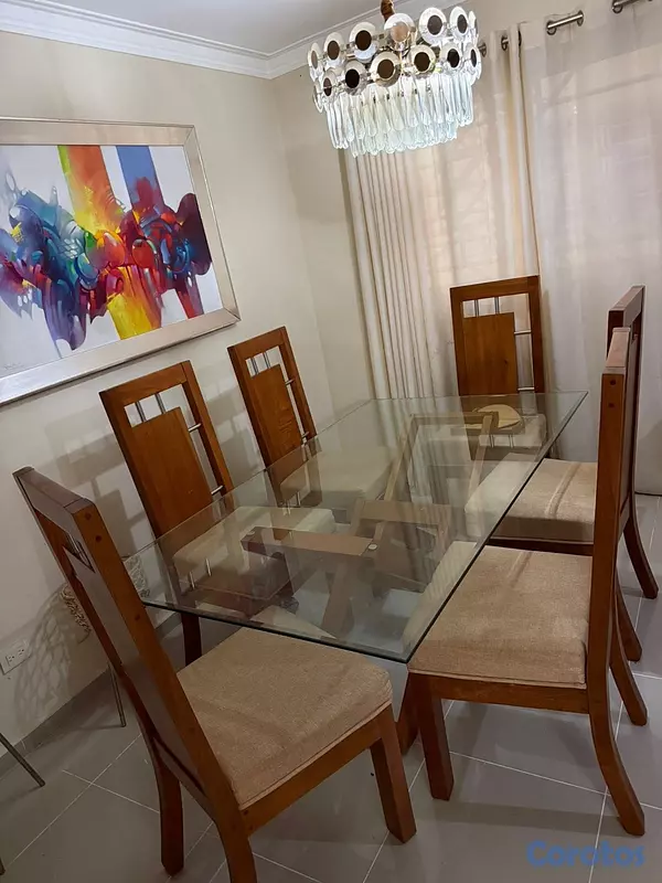 muebles y colchones - Comedor de 6 sillas de caoba pura 2